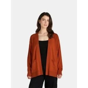 Time and Tru Brown Blazer Open Front Relaxed Fit